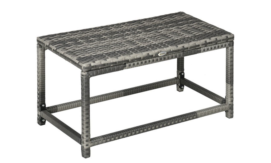 Image 8: Outsunny Rattan-Effect Garden Table