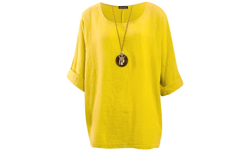 Image 12: Love My Fashions Women's Plain Necklace Tunic Top