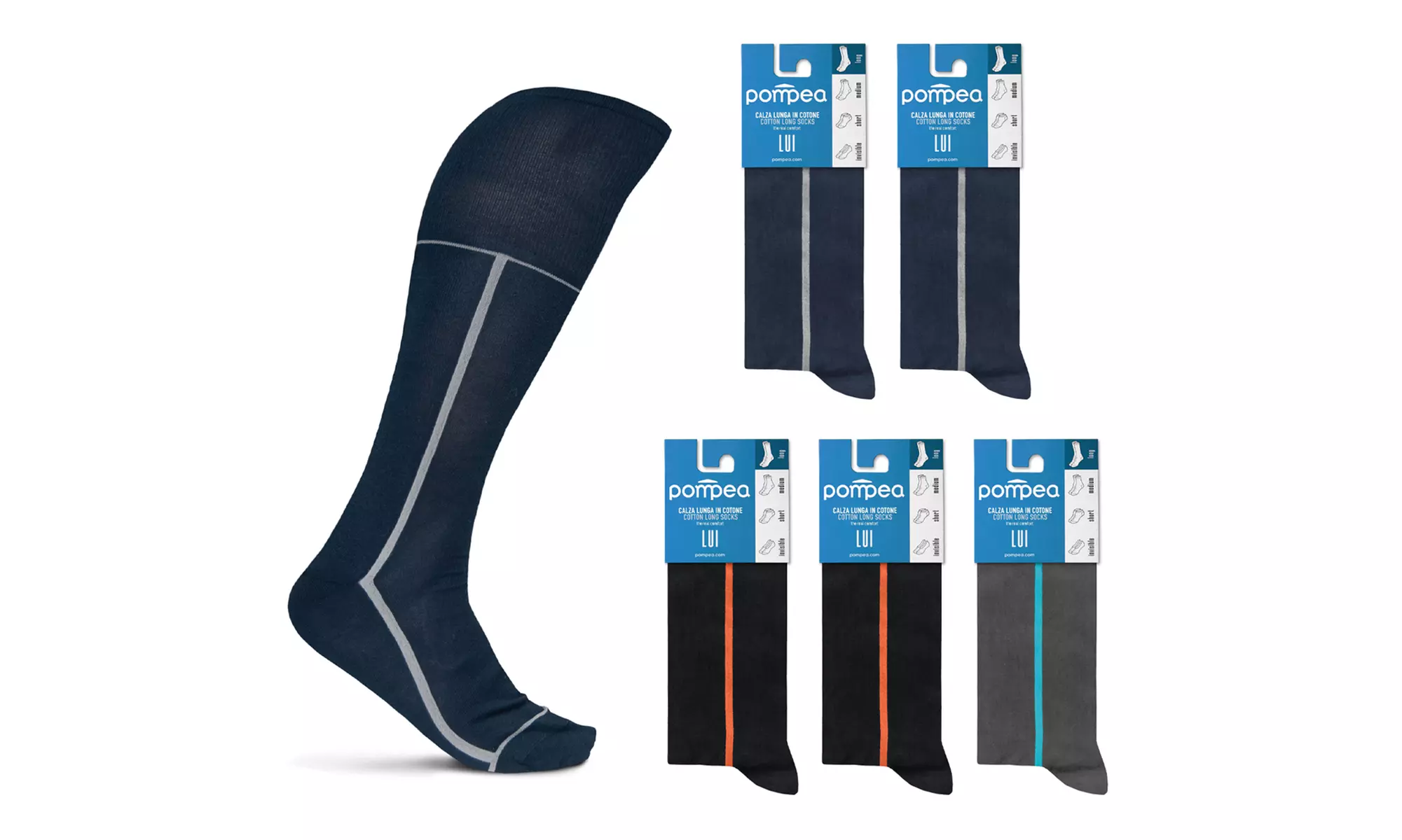 Set di 6 paia di calzini da uomo Pompea