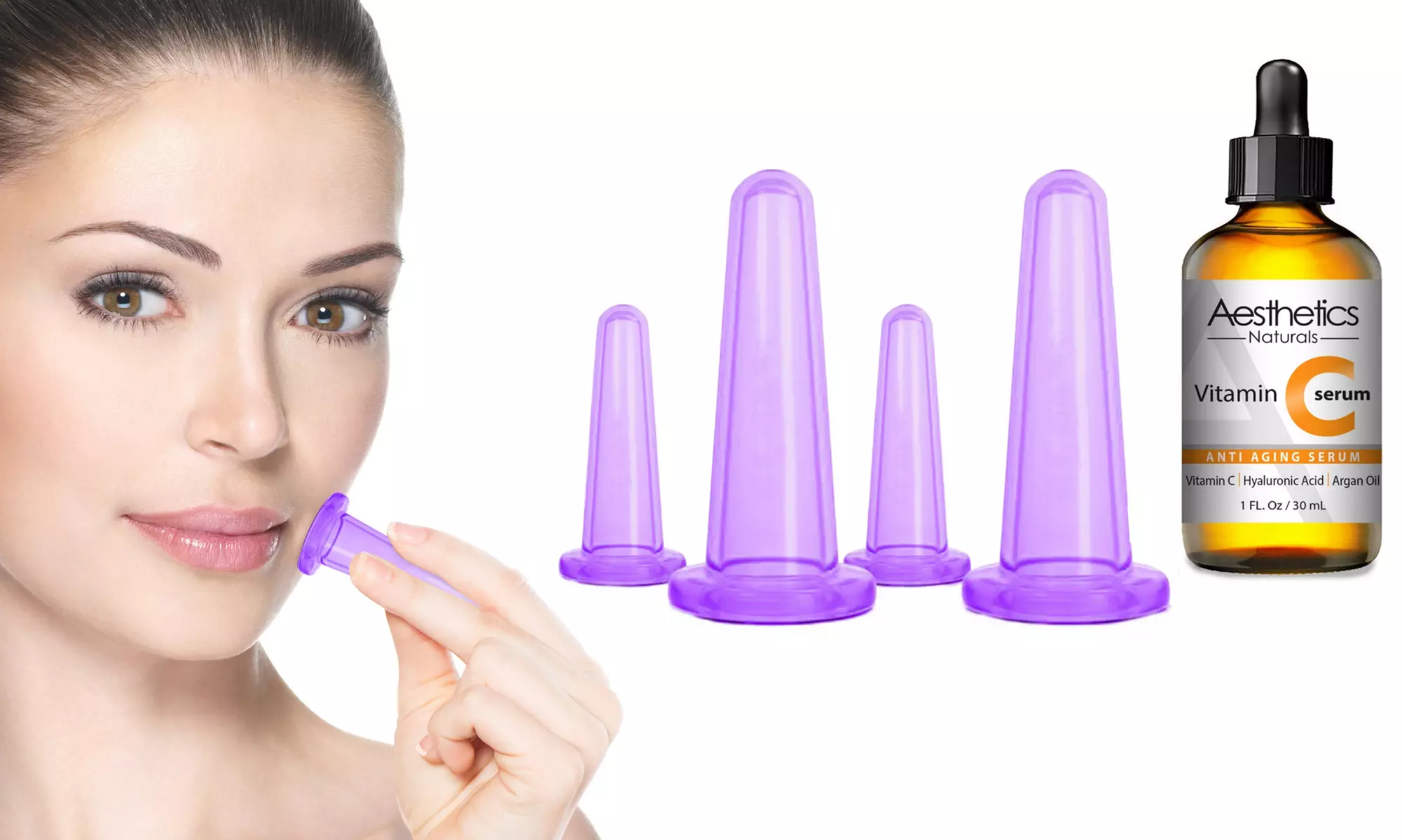 Facial Cupping Kit with Vitamic C serum