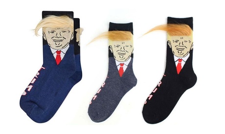 Calzini Donald Trump con cappelli finti