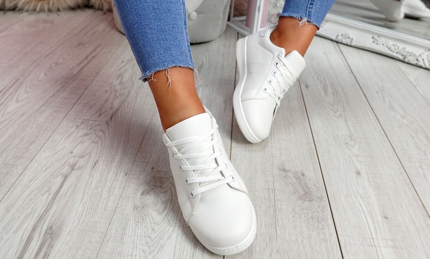 Image 5: Women's Lace-up Studded Trainers