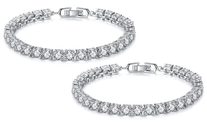 Image 2: Simulated Sapphire Tennis Bracelet
