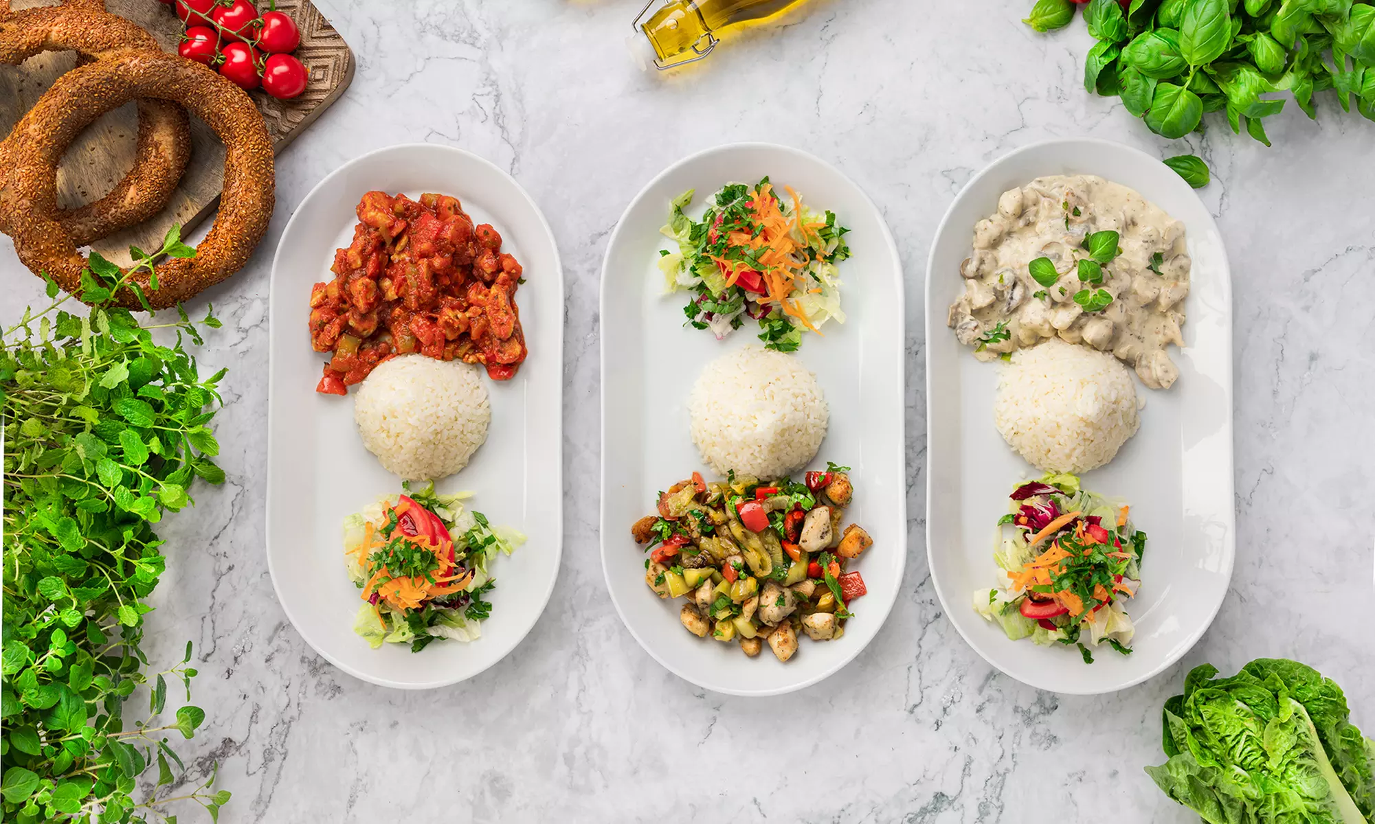 Hähnchen-Gericht & Dessert für 1, 2 oder 4 Personen