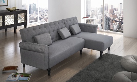 Divano-letto con penisola Chester, disponibile in 2 colori