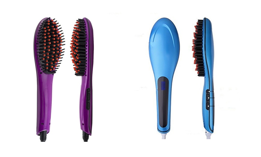 Image 12: Electric Hair Straightening Brush