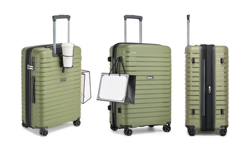 Image 13: Valises Kono rigides à poignée télescopique avec serrure TSA