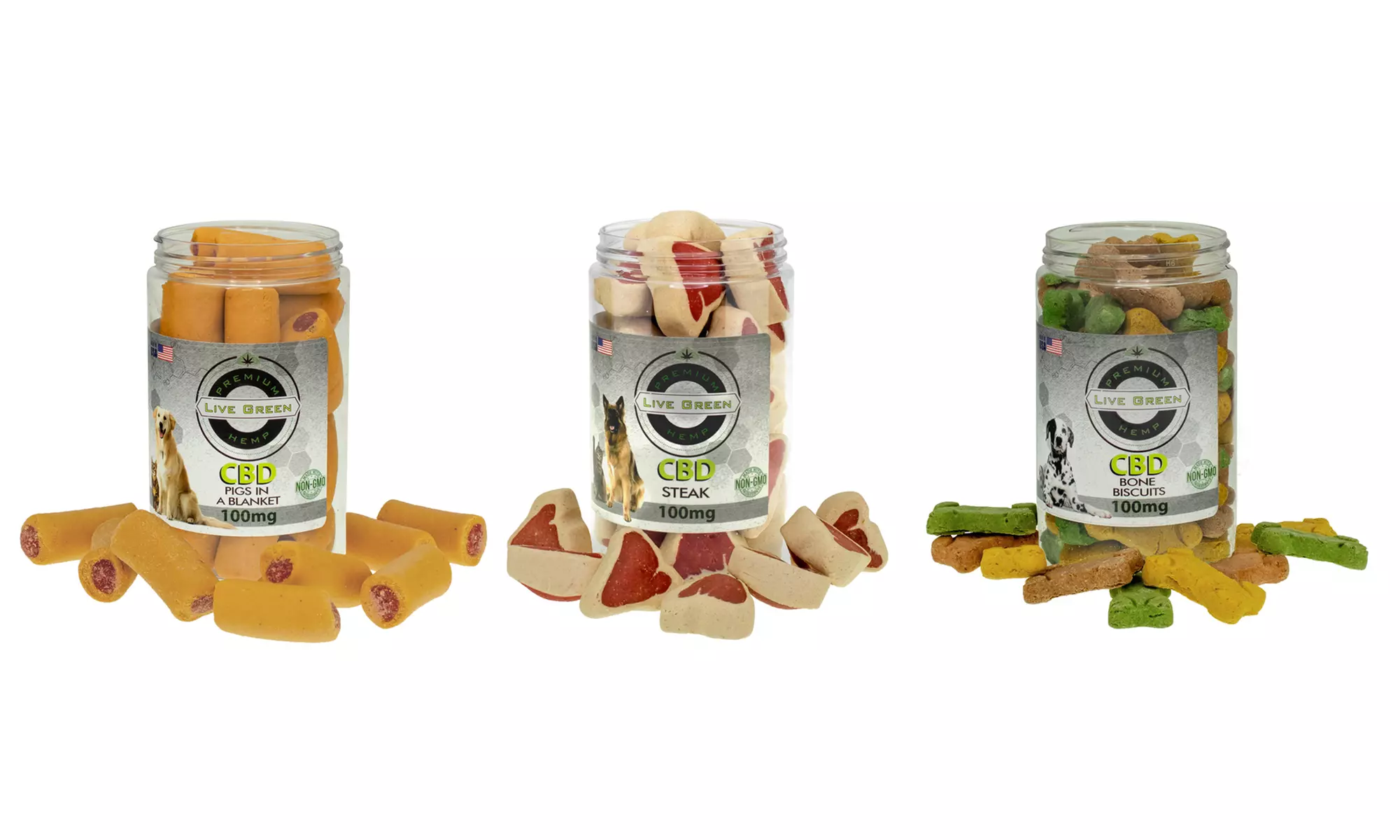 CBD Dog Treats from Live Green Hemp (100mg Total) - Primary Image