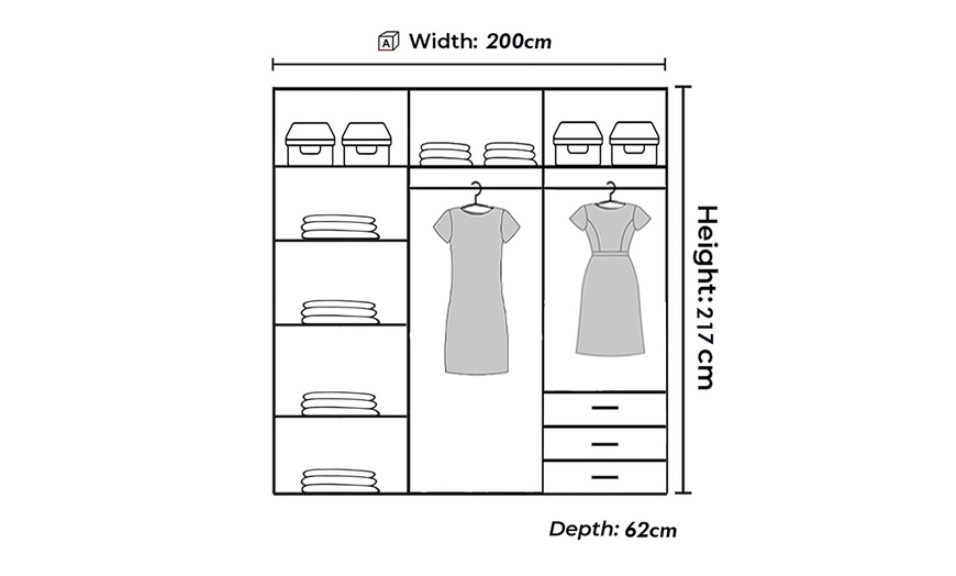 Image 3: Berlin Sliding Mirror Door Wardrobe 