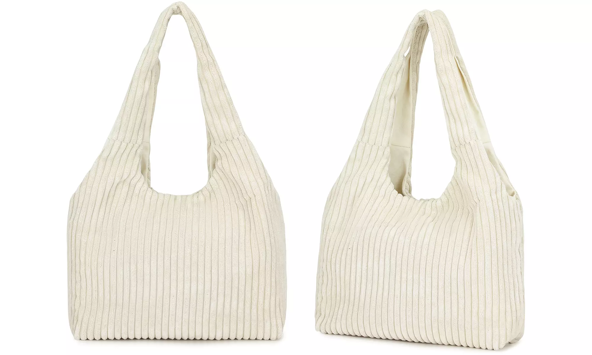 Women's Reversible Corduroy Shoulder Bag With Spacious Interior