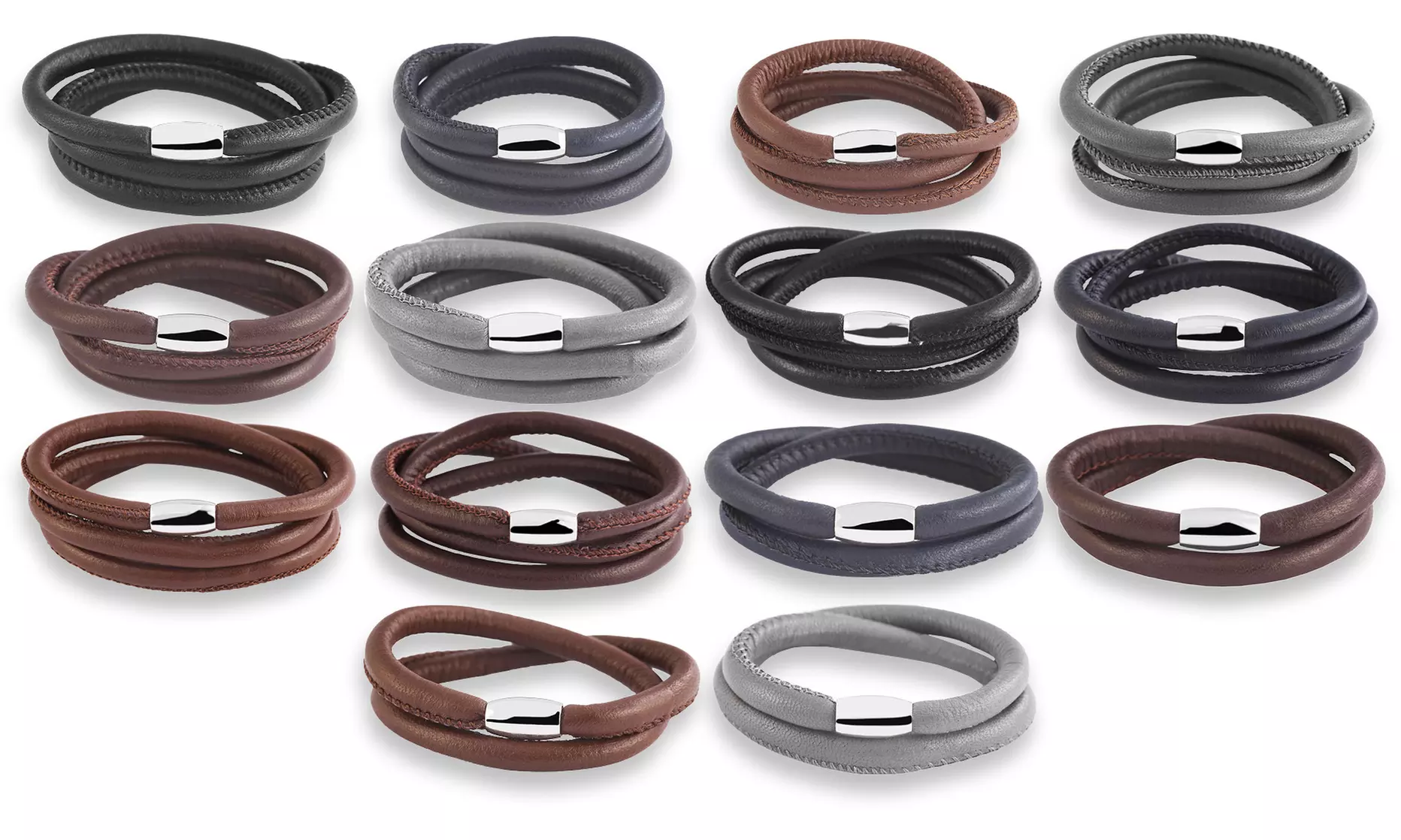 1, 2 ou 3 bracelets enveloppants en cuir Cham Cham, livraison offerte - Primary Image