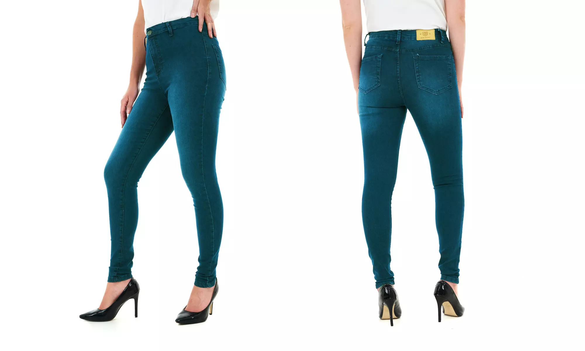High-Waisted Skinny Fit Denim Jeans