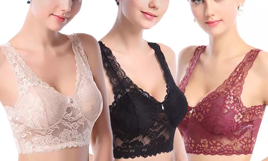 Image 9: Three or Six Wireless Lace Bras