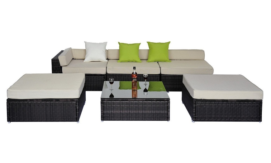 Image 3: Outsunny Modular Rattan Sofa Set