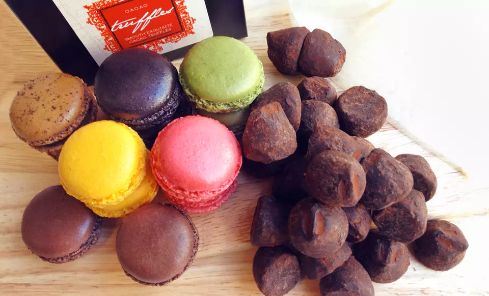 2 Boxes of Barclay Paris Macarons or Truffles or 1 of Each. Free Shipping. - Primary Image