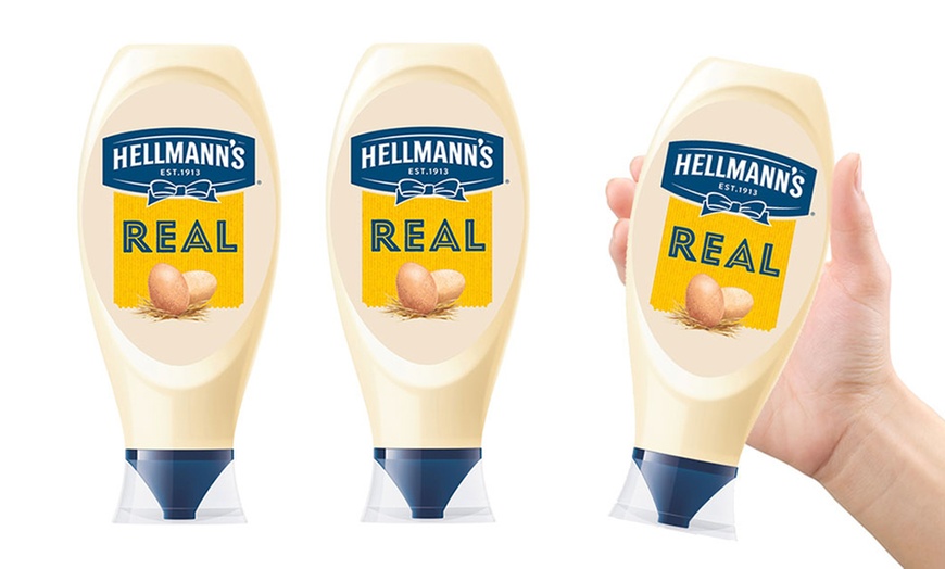 Image 1: Hellmann's Real Squeezy Mayonnaise 750ml Three-Pack