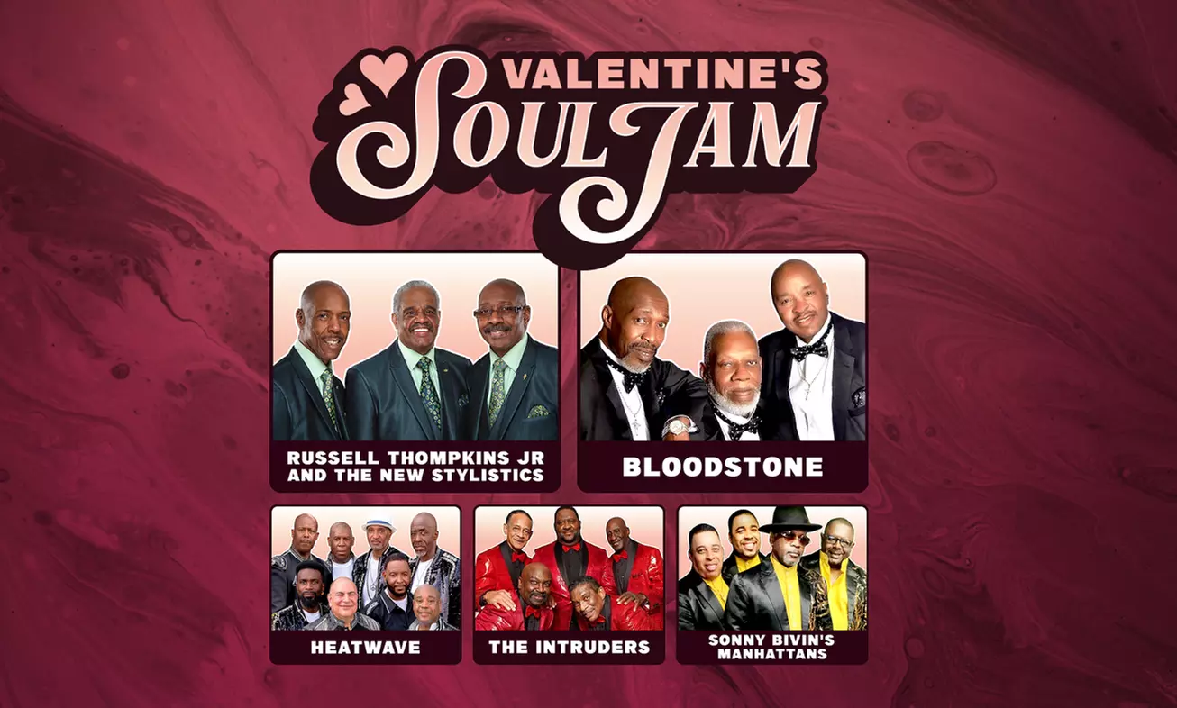 Valentine’s Soul Jam - The New Stylistics, The Intruders, Heatwave, Bloodstone, The Manhattans on February 18 at 7 p.m. - Primary Image