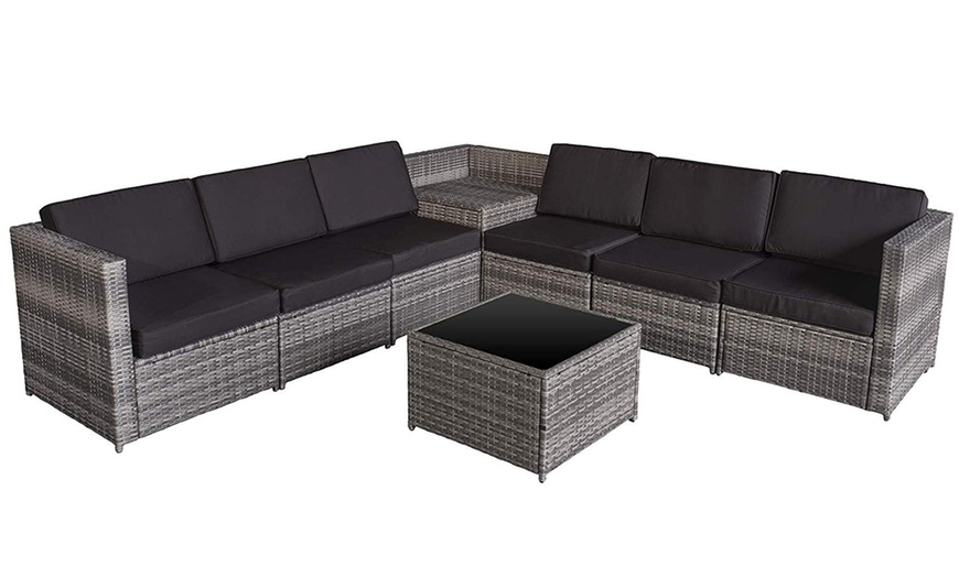 Image 11: Outsunny Eight-Piece Rattan-Effect Garden Furniture Set