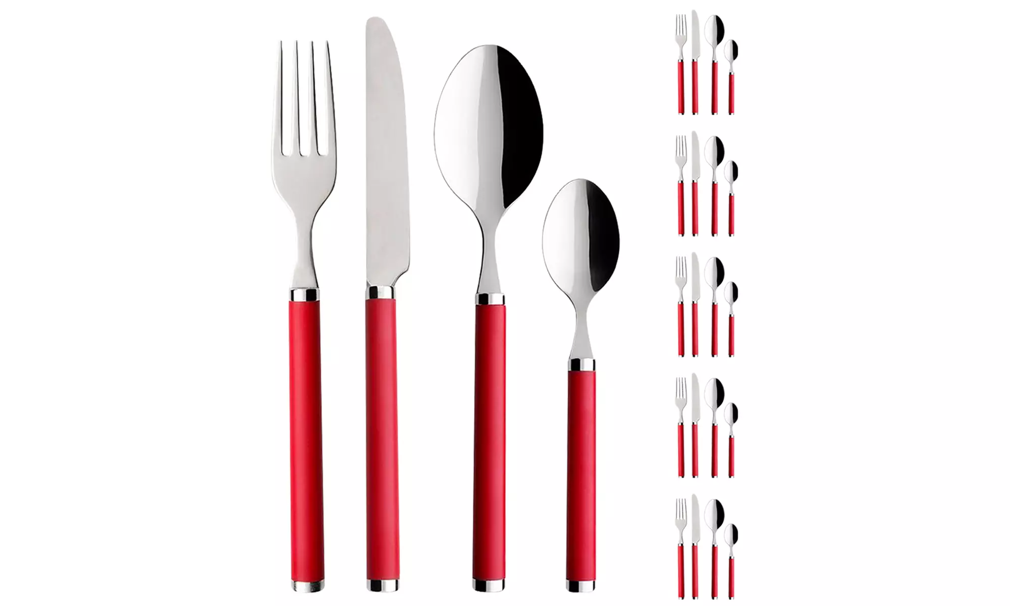 Set van 24 AZB rode bestekset