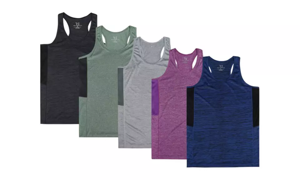 Women's Racerback Tank Top Dry-Fit Athletic Activewear (5-Pack). Plus Sizes Available. - Second Medium