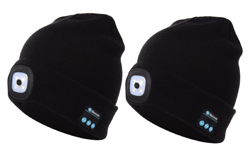 Image 11: One or Two Bluetooth Beanie Hats with LED Light