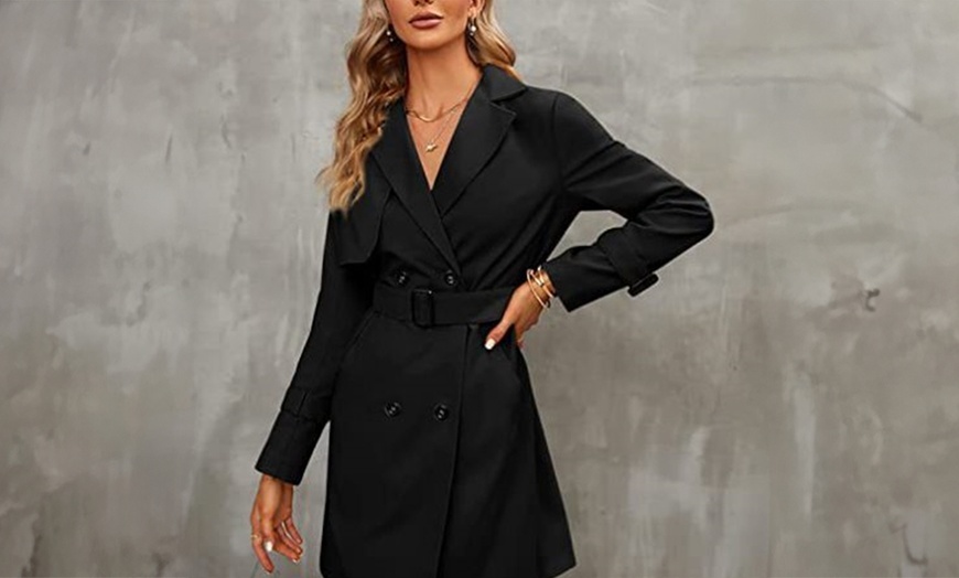 Image 5: Women's Mid-Length Trench Coat