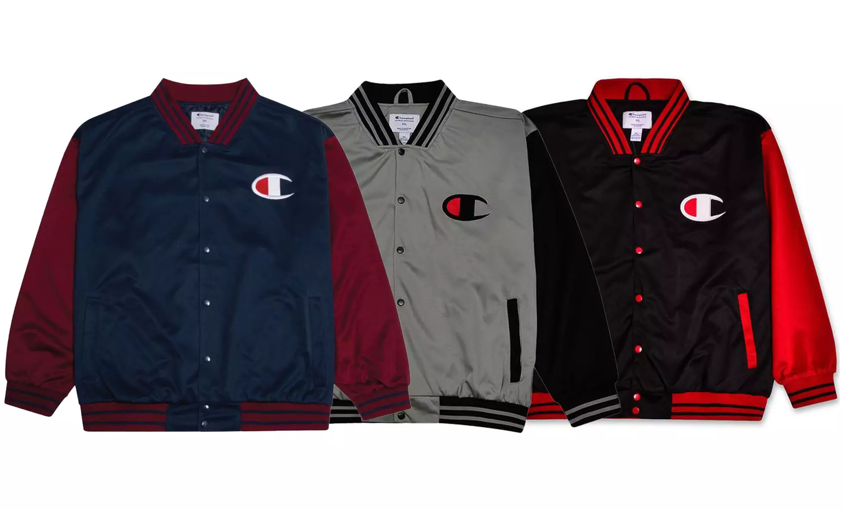 Champion Men's Big & Tall Script Logo Varsity Track Jacket (XLT-4XLT & 2XL-6XL) - Primary Image