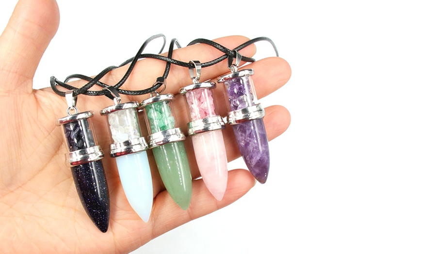 Image 8: Gem Stone Charms Necklace