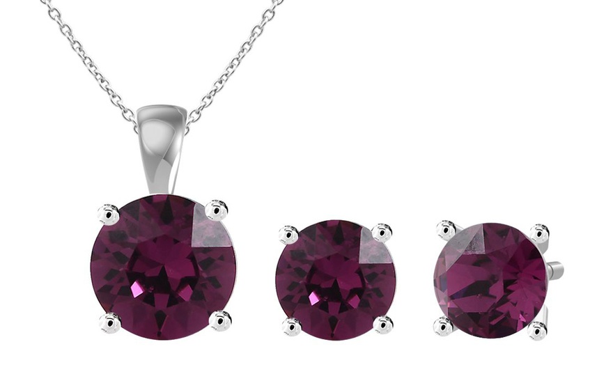 Image 3: Birthstone Set with Austrian Crystals