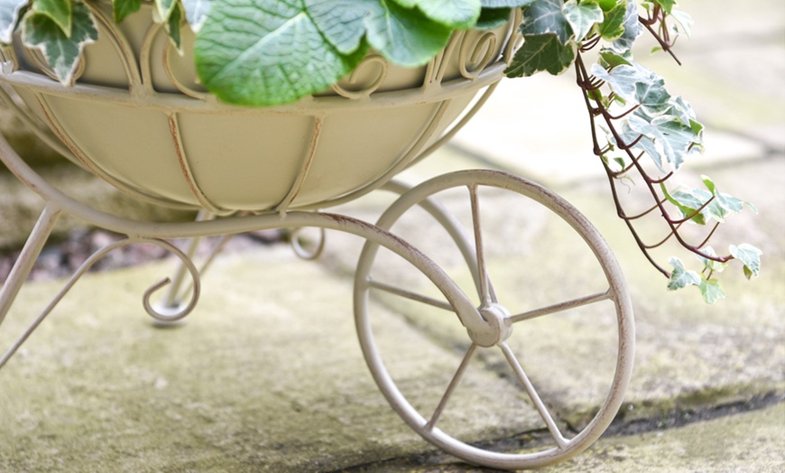 Image 4: One or Two Metal Wheelbarrow Planters