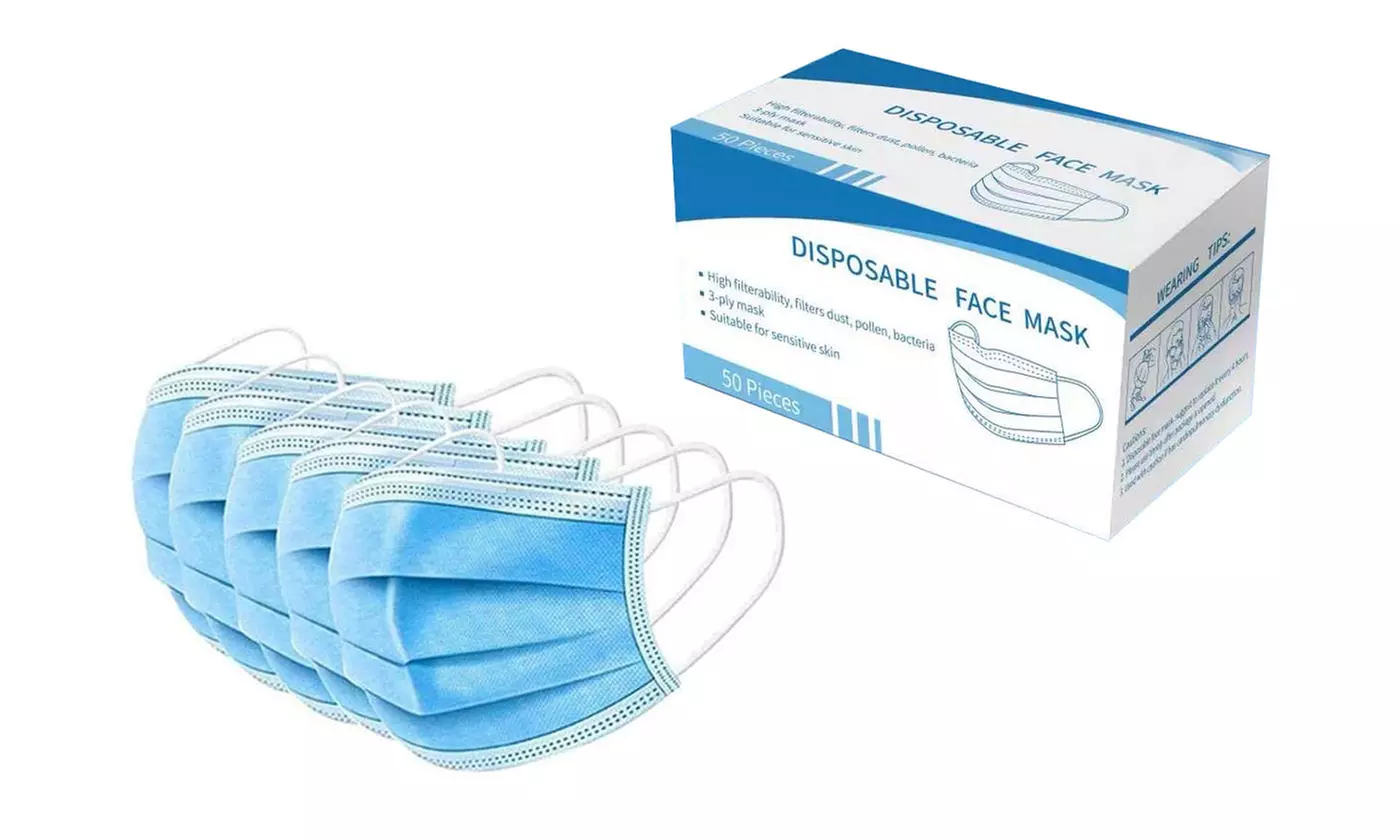3-Layer Earloop Disposal Non-Medical Masks (50-Pc.) - Primary Image