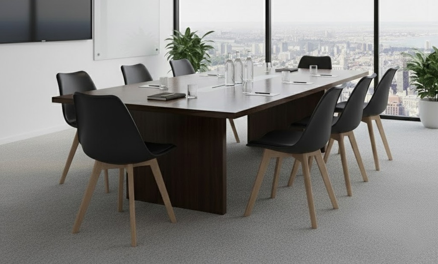 Image 12: Set 4 sedie in ecopelle e legno di faggio