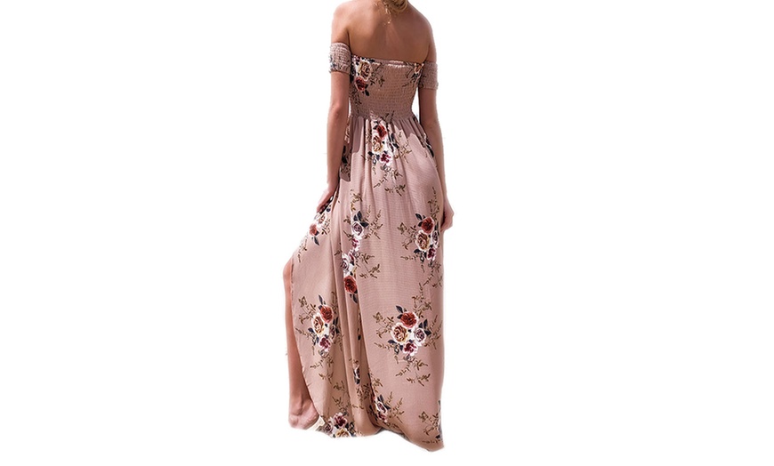 Image 6: Floral Off-Shoulder Maxi Dress