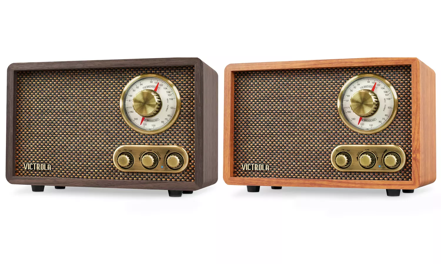 Victrola Retro Wood Wireless Bluetooth FM/AM Radio Speaker with Rotary Dial  - Primary Image