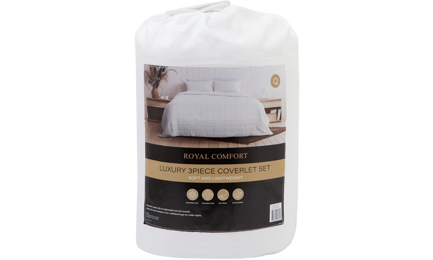 Image 20: Royal Comfort Three Piece Bedspread Coverlet Set 