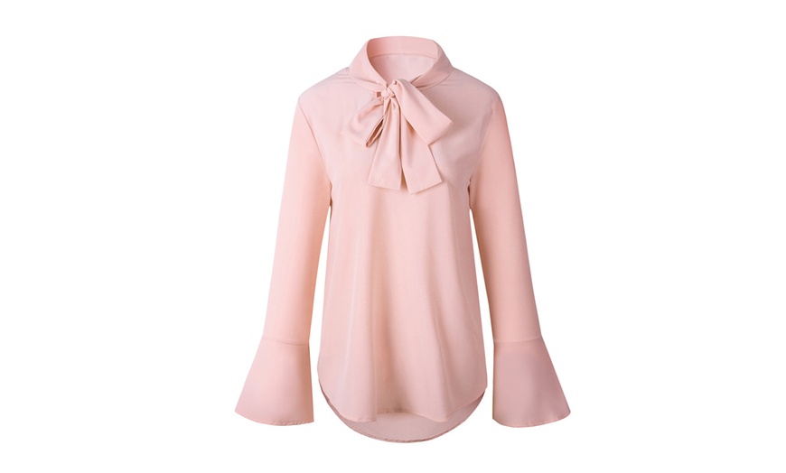 Image 5: Blouse femme avec nœud 