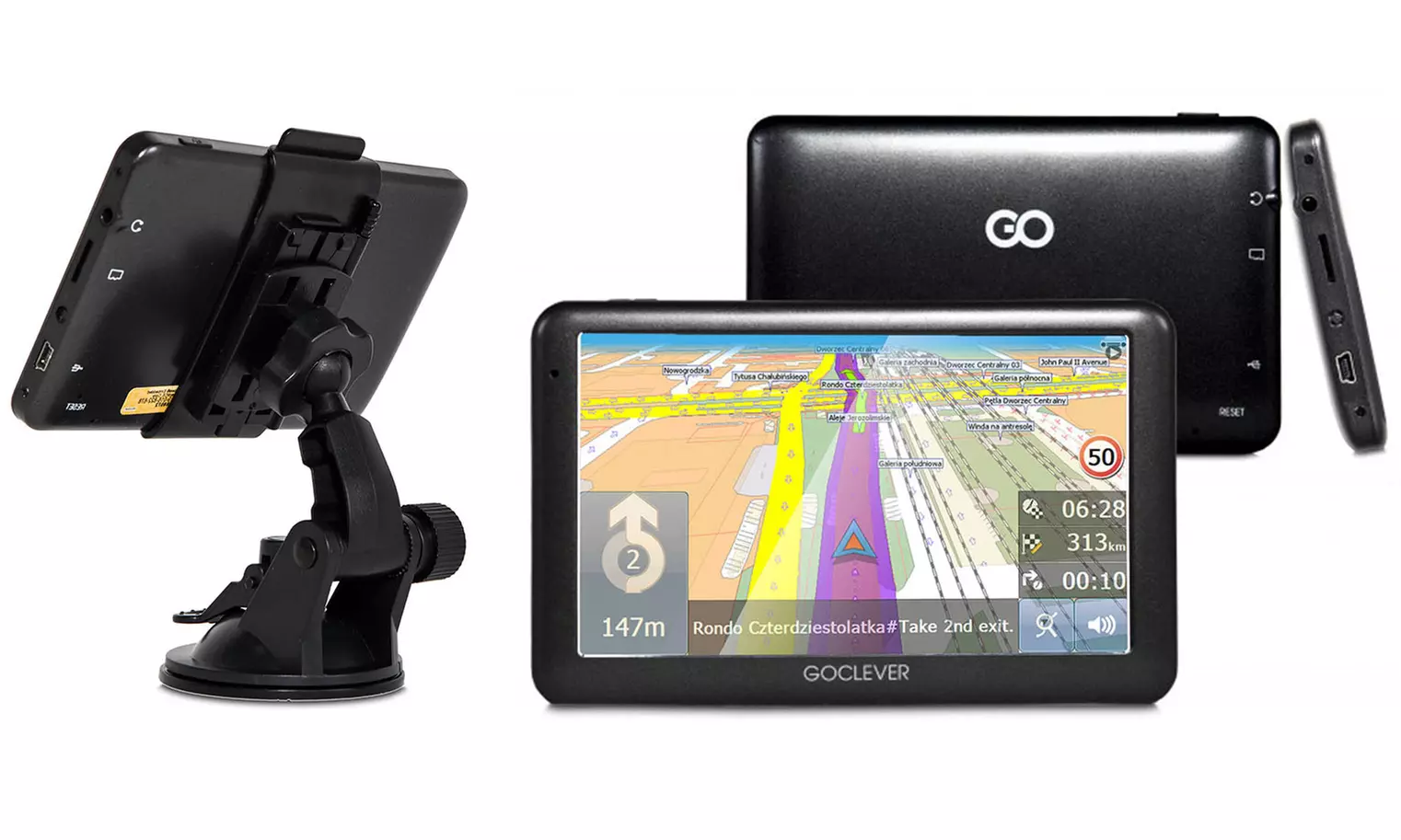 GoClever Navio 2 540 mobiles Navigationsgerät mit Weltkarte inkl. KfZ-Ladegerät und USB-Ladekabel - Primary Image