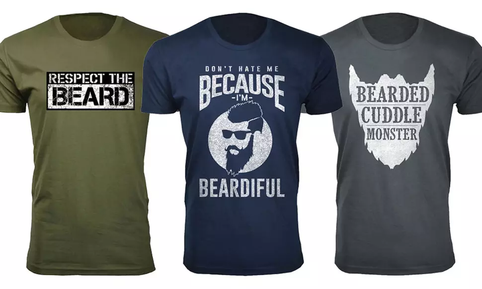 Men's Beard-Themed T-Shirts (S–3XL) - Primary Image