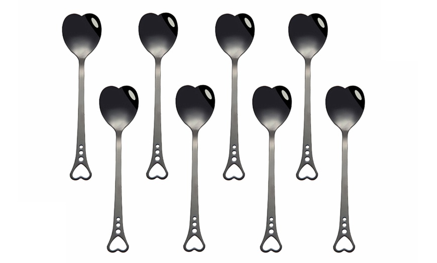 Image 3: 4, 5, 8 or 10 Heart Teaspoons