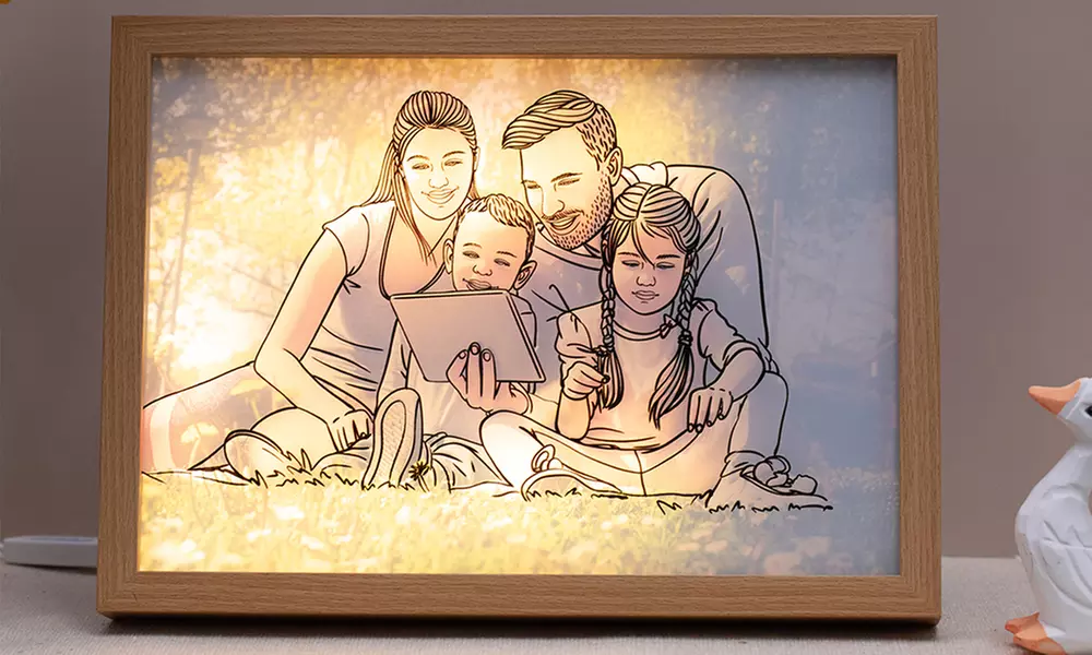 Foto-Lichtgemälde mit LED-Rahmen