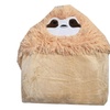 Image 4: Oversized Fluffy Sloth Hooded Blanket