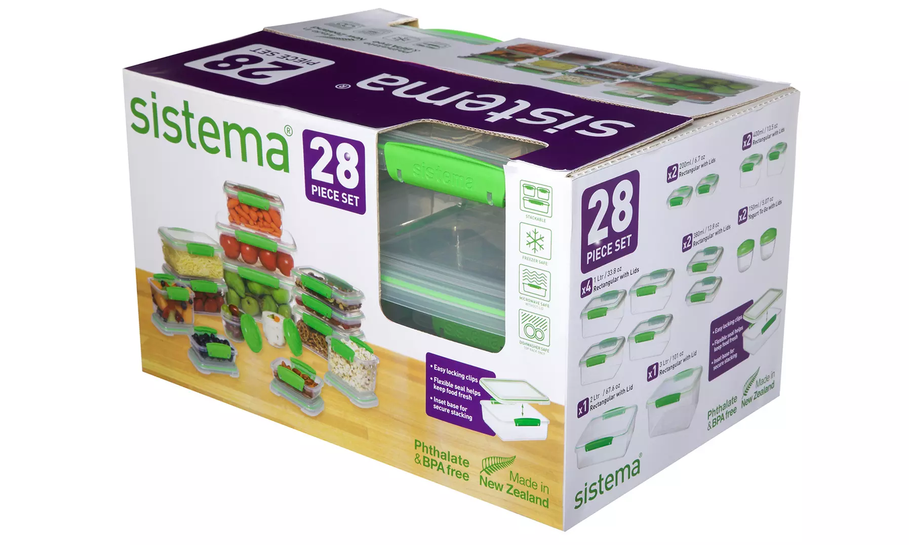 Sistema Fresh Green Food Storage Container Set (28-Piece) - Primary Image