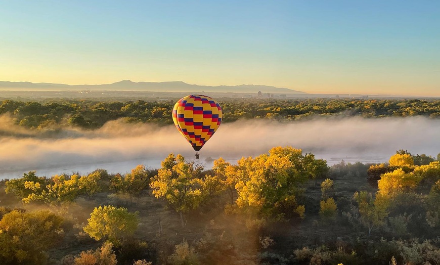 Image 1: 2 Hour Private Sunrise Hot Air Balloon Ride above New Mexico! 