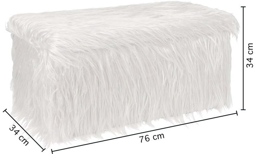 Image 17: Pouf contenitore Yeti con pelliccia