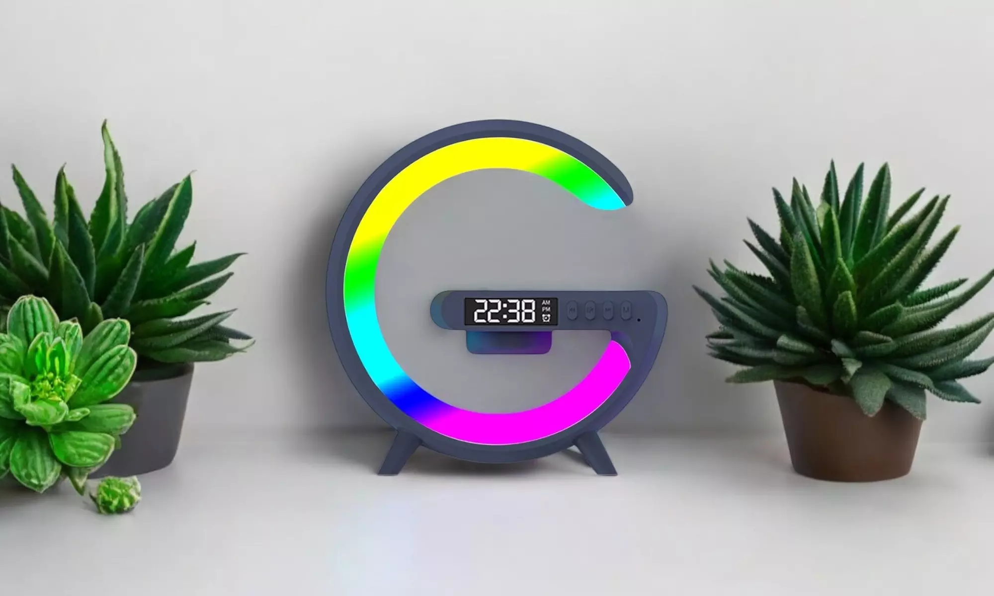 Lámpara inteligente multifuncional con altavoz integrado y alarma con simulación de amanecer - Primary Image