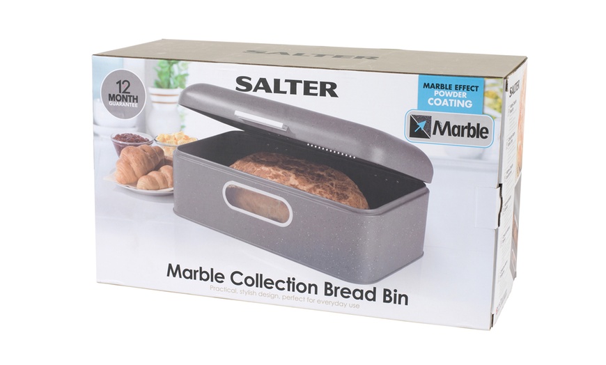 Image 5: Salter Grey Marble Bread Bin