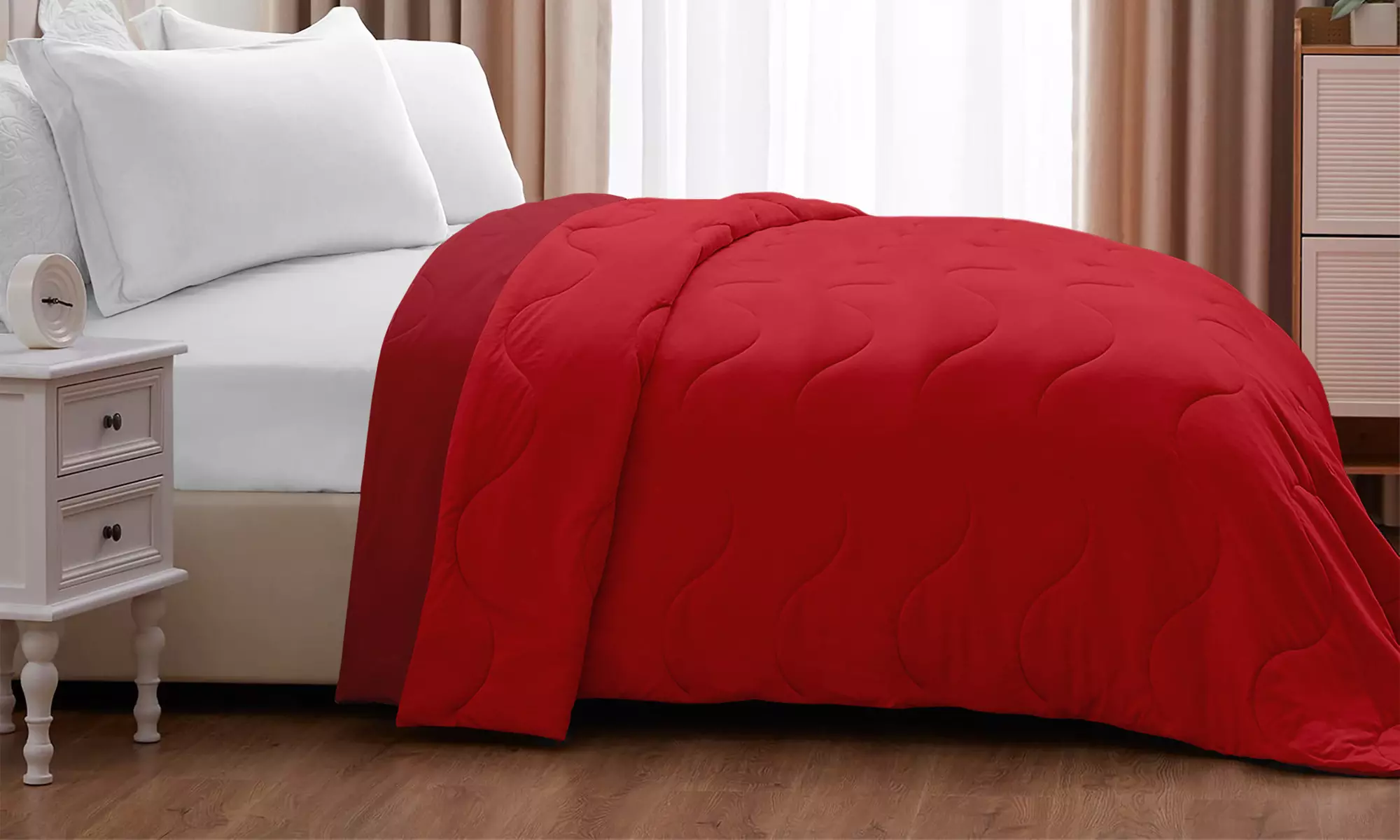 Coperta trapuntata double face con design reversibile