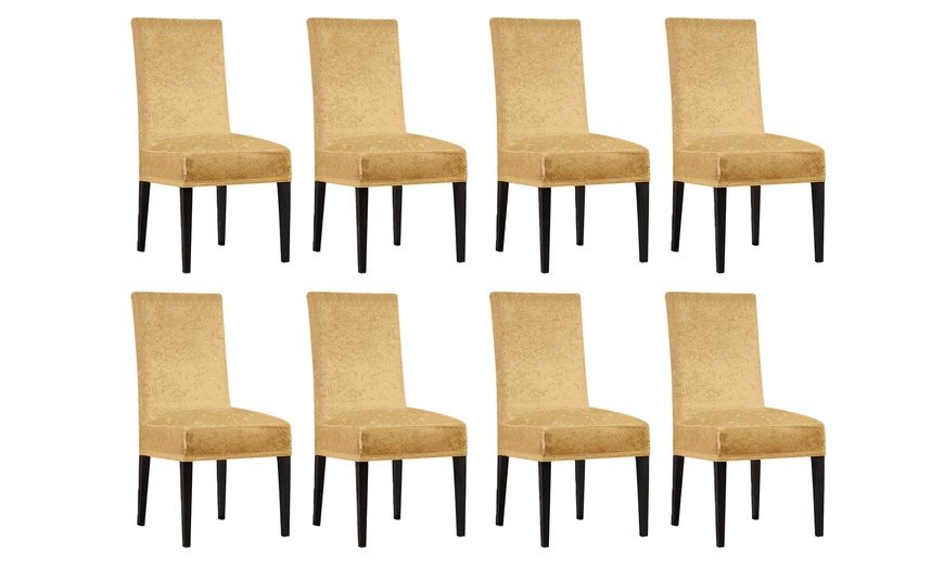 Image 11: Housses de chaises extensibles effet velours