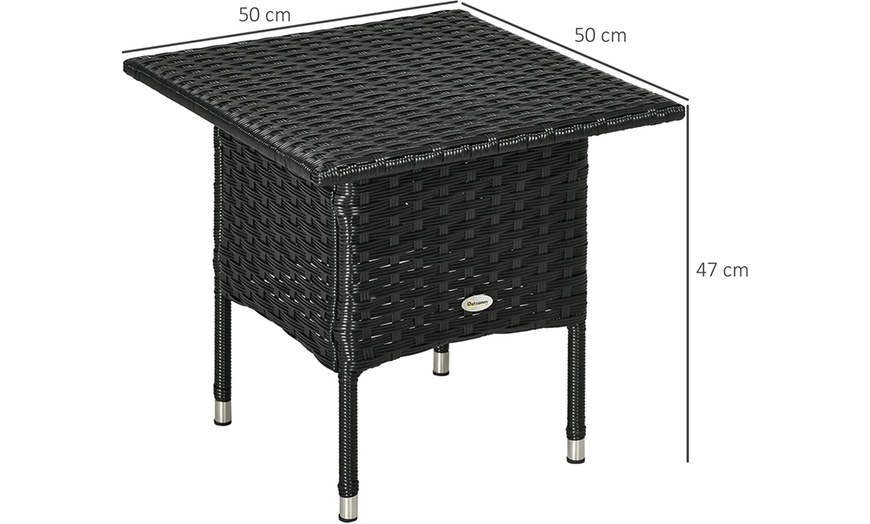 Image 6: Outsunny Rattan-Effect Garden Table