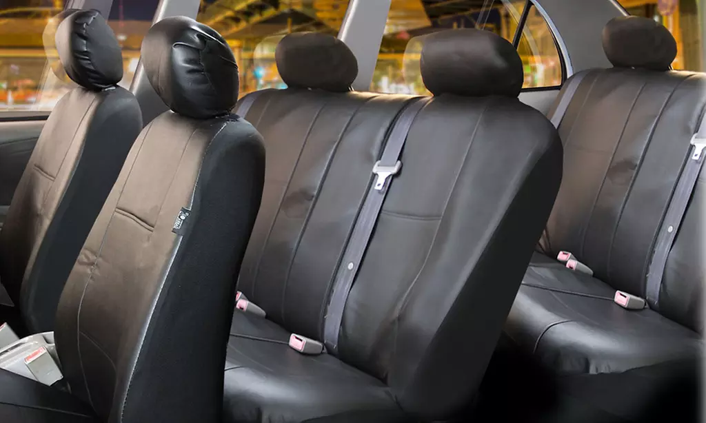 Universal-Fit 3-Row PU Leather Seat Cover Set for SUVs and Vans (14-Piece) - Primary Image